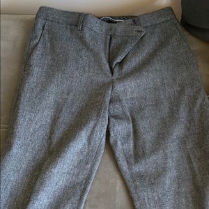 Dark grey wool pants. Straight fit.